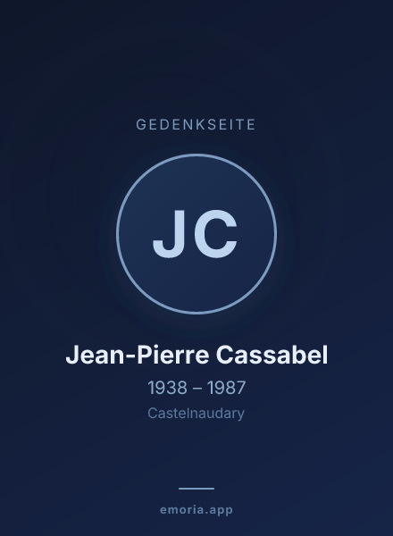 Gedenkportrait von Jean-Pierre Cassabel