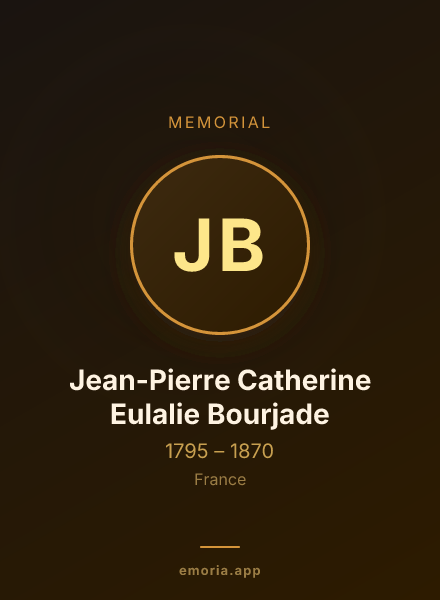 Memorial portrait of Jean-Pierre Catherine Eulalie Bourjade