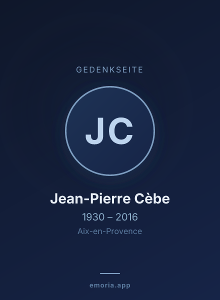 Gedenkportrait von Jean-Pierre Cèbe