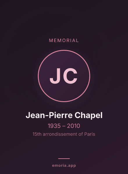 Memorial portrait of Jean-Pierre Chapel