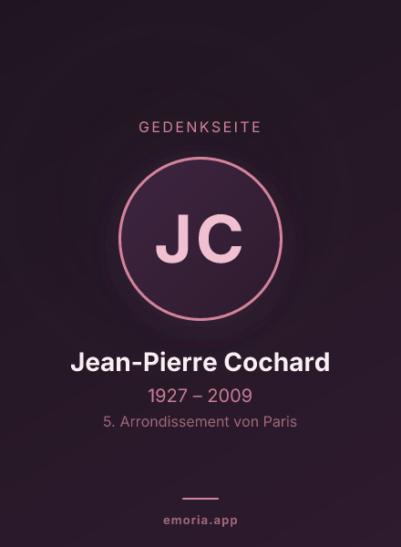Gedenkportrait von Jean-Pierre Cochard