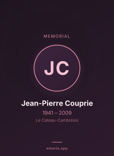 Memorial portrait of Jean-Pierre Couprie