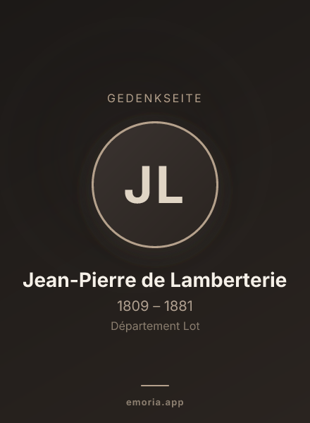 Gedenkportrait von Jean-Pierre de Lamberterie