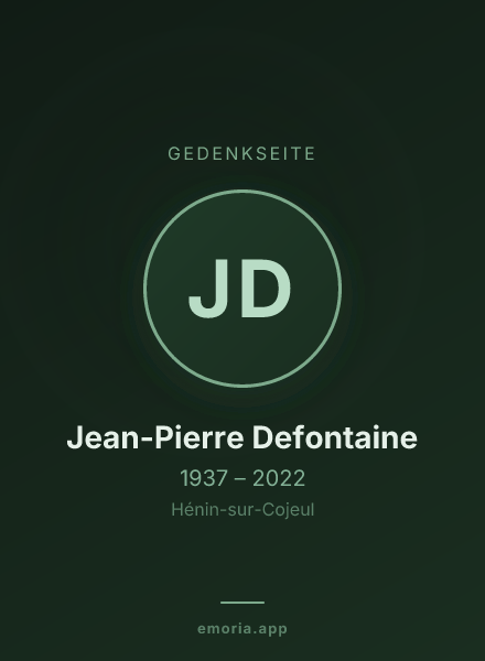 Gedenkportrait von Jean-Pierre Defontaine