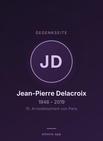 Gedenkportrait von Jean-Pierre Delacroix