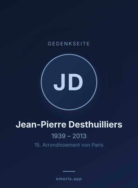 Gedenkportrait von Jean-Pierre Desthuilliers