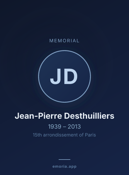Memorial portrait of Jean-Pierre Desthuilliers