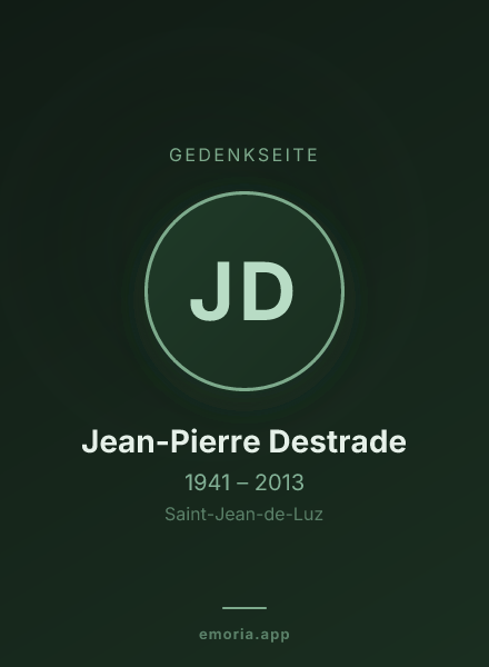 Gedenkportrait von Jean-Pierre Destrade