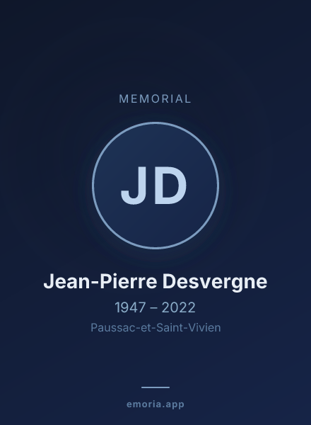 Memorial portrait of Jean-Pierre Desvergne