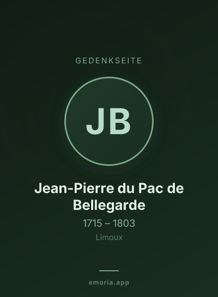Gedenkportrait von Jean-Pierre du Pac de Bellegarde