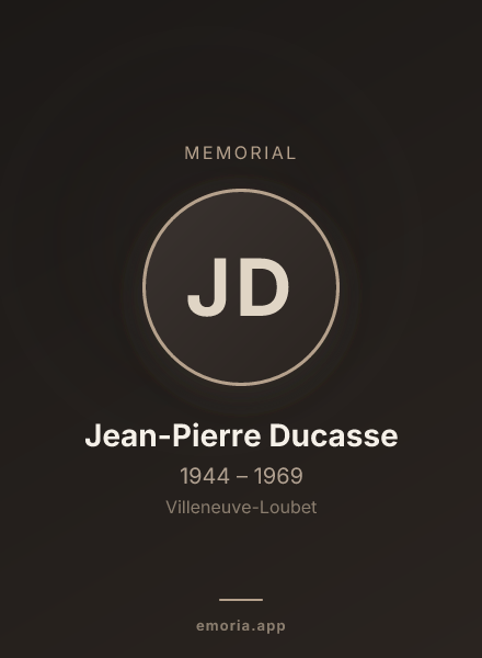 Memorial portrait of Jean-Pierre Ducasse