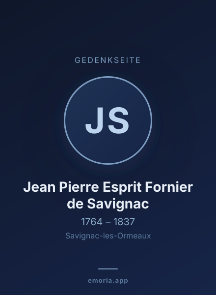 Gedenkportrait von Jean Pierre Esprit Fornier de Savignac