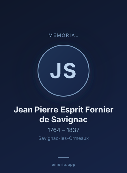 Memorial portrait of Jean Pierre Esprit Fornier de Savignac