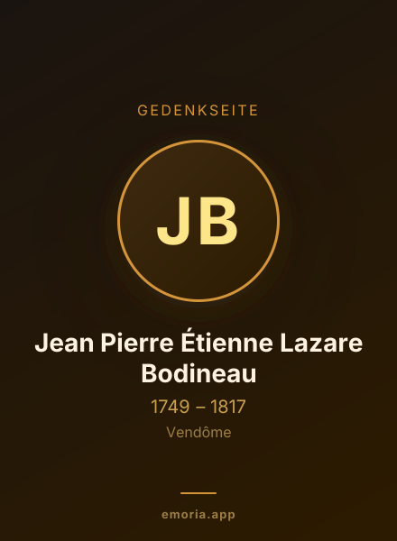 Gedenkportrait von Jean Pierre Étienne Lazare Bodineau