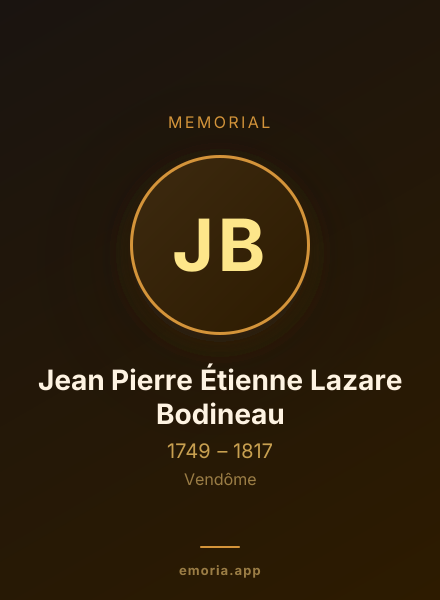 Memorial portrait of Jean Pierre Étienne Lazare Bodineau