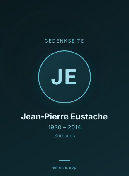 Gedenkportrait von Jean-Pierre Eustache