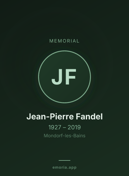 Memorial portrait of Jean-Pierre Fandel