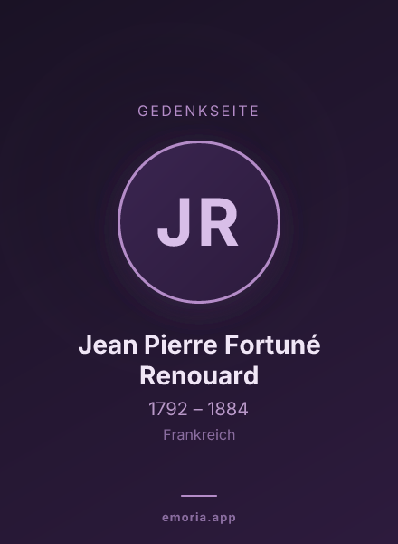 Gedenkportrait von Jean Pierre Fortuné Renouard