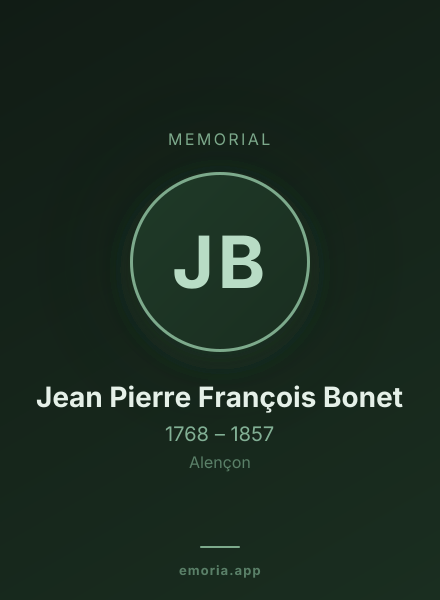 Memorial portrait of Jean Pierre François Bonet