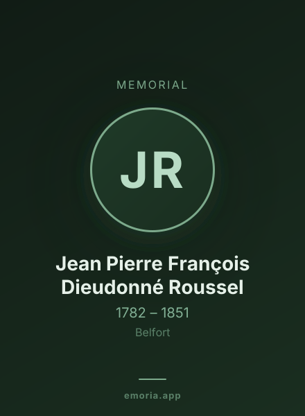 Memorial portrait of Jean Pierre François Dieudonné Roussel