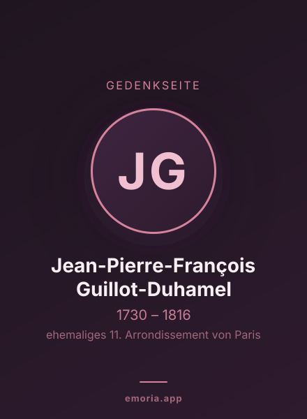 Gedenkportrait von Jean-Pierre-François Guillot-Duhamel