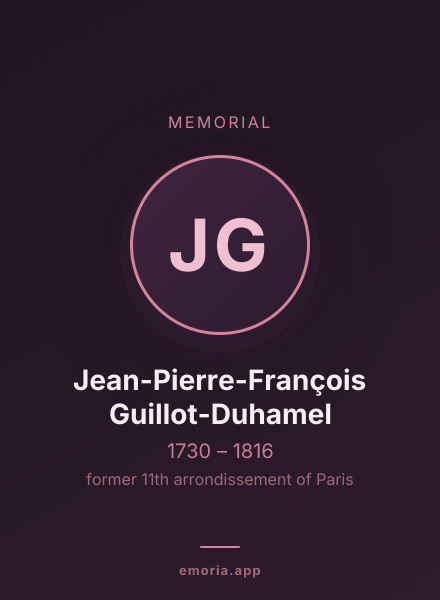 Memorial portrait of Jean-Pierre-François Guillot-Duhamel