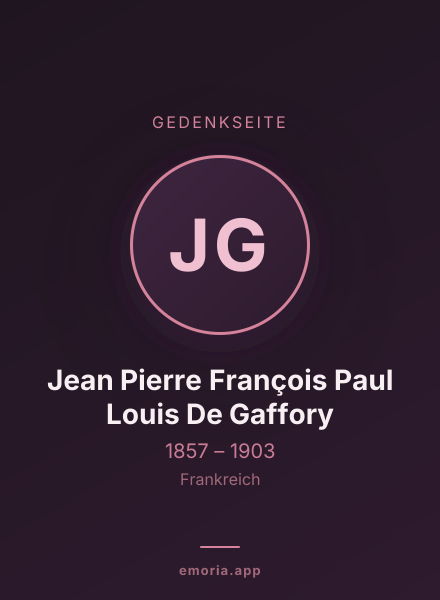 Gedenkportrait von Jean Pierre François Paul Louis De Gaffory