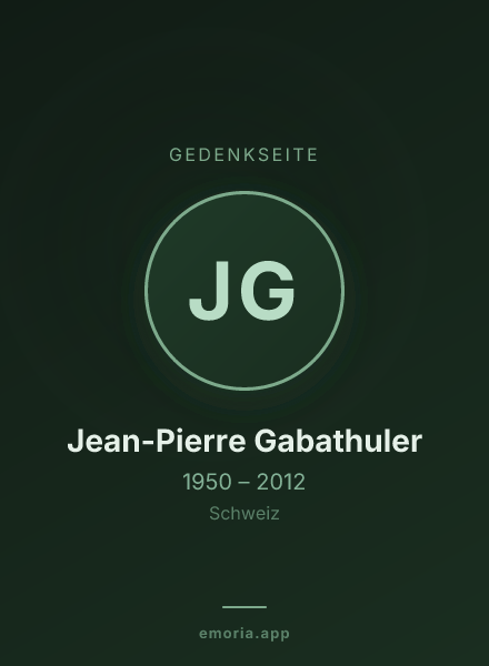 Gedenkportrait von Jean-Pierre Gabathuler