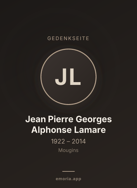 Gedenkportrait von Jean Pierre Georges Alphonse Lamare