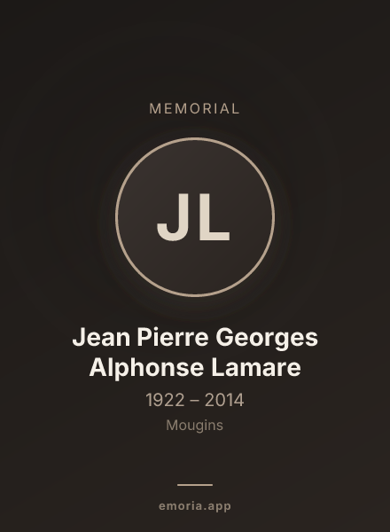 Memorial portrait of Jean Pierre Georges Alphonse Lamare