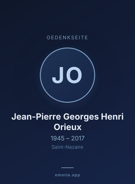 Gedenkportrait von Jean-Pierre Georges Henri Orieux
