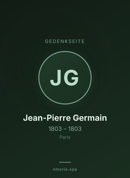 Gedenkportrait von Jean-Pierre Germain