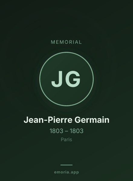Memorial portrait of Jean-Pierre Germain