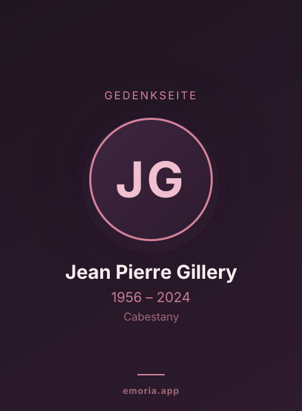 Gedenkportrait von Jean Pierre Gillery