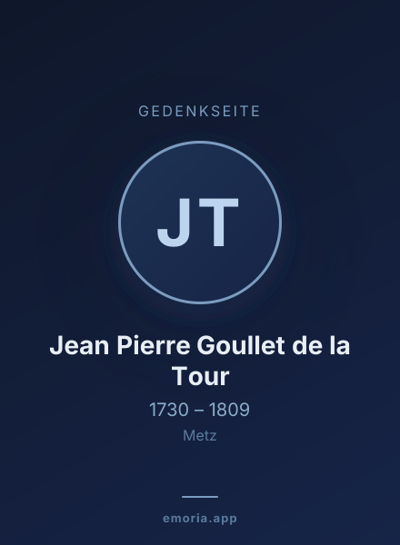 Gedenkportrait von Jean Pierre Goullet de la Tour