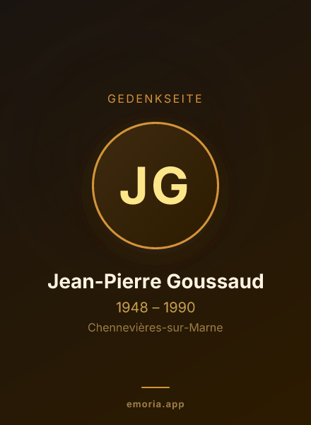 Gedenkportrait von Jean-Pierre Goussaud