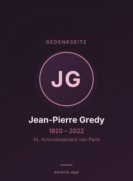 Gedenkportrait von Jean-Pierre Gredy