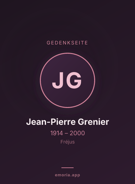 Gedenkportrait von Jean-Pierre Grenier