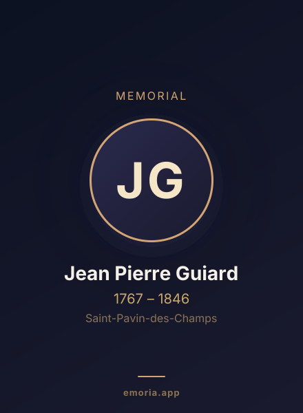 Memorial portrait of Jean Pierre Guiard