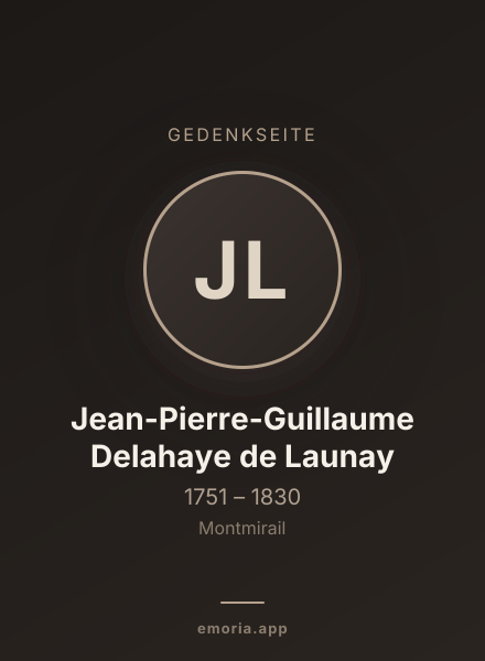 Gedenkportrait von Jean-Pierre-Guillaume Delahaye de Launay