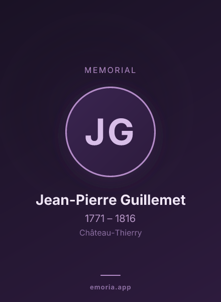 Memorial portrait of Jean-Pierre Guillemet