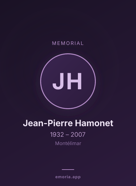 Memorial portrait of Jean-Pierre Hamonet