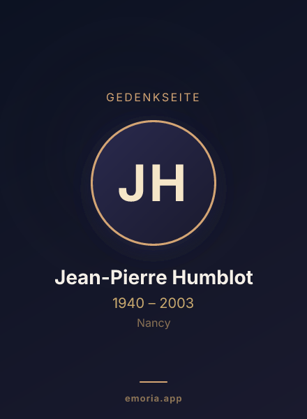 Gedenkportrait von Jean-Pierre Humblot