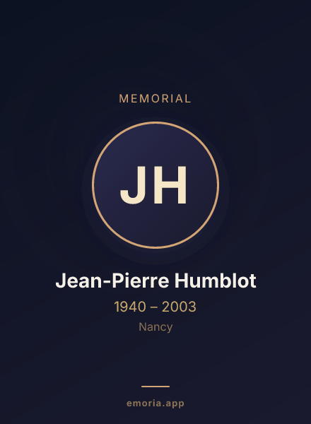 Memorial portrait of Jean-Pierre Humblot