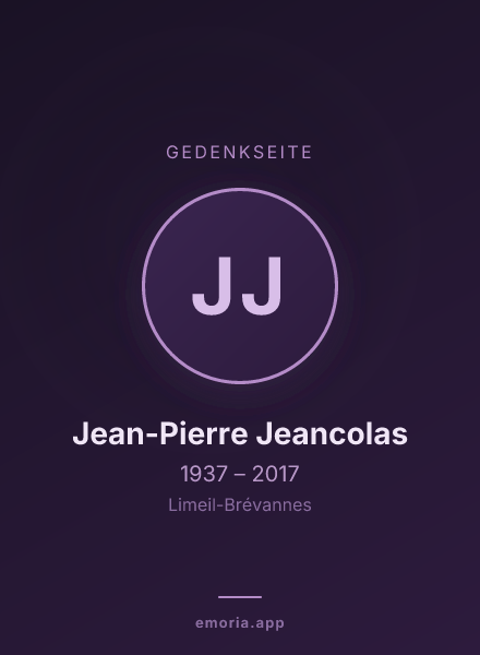 Gedenkportrait von Jean-Pierre Jeancolas