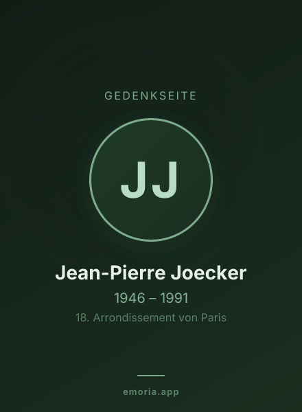 Gedenkportrait von Jean-Pierre Joecker