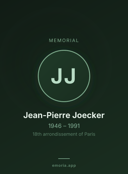 Memorial portrait of Jean-Pierre Joecker