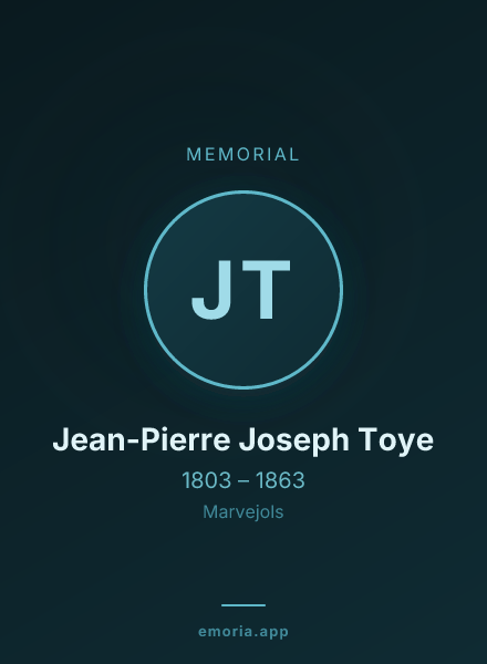 Memorial portrait of Jean-Pierre Joseph Toye