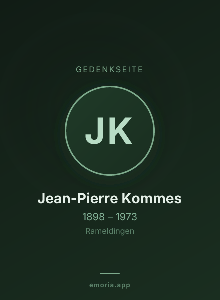 Gedenkportrait von Jean-Pierre Kommes