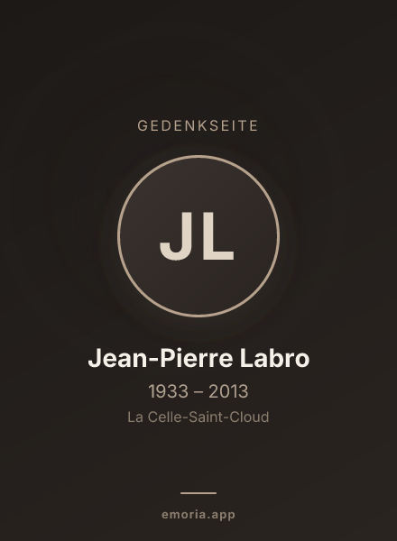 Gedenkportrait von Jean-Pierre Labro